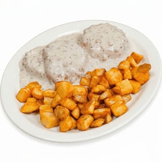 Homemade Biscuits & Gravy with Potatoes