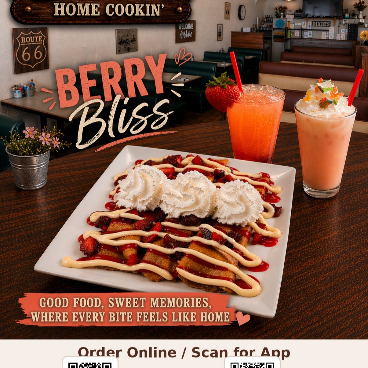 Berry Bliss Sweet Choice w/ Meat & Eggs.
